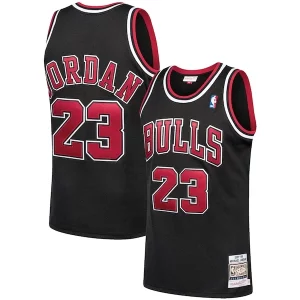 Michael Jordan Chicago Bulls 1997/98 Luxueux Hardwood Classics Authentic Jersey Black/Scarlet/White