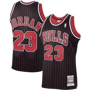 Michael Jordan Personalisable Chicago Bulls 1995/96 Hardwood Classics Authentic Jersey Black/Scarlet/White