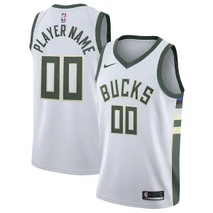 Milwaukee Bucks Nike 2020/21 Swingman Custom Jersey Uniques Association Edition White