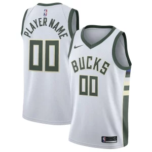 Milwaukee Bucks Nike Superbe 2020/21 Swingman Custom Jersey Association Edition White