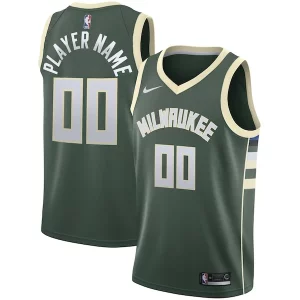 Milwaukee Bucks Nike Swingman Custom Jersey Green Icon Edition Éclatant