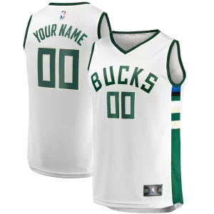 Milwaukee Bucks Youth Fast Break Replica Confortable Custom Jersey Association Edition White