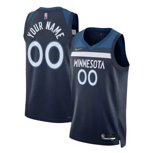 Minnesota Timberwolves Nike 2021/22 Diamond Swingman Custom Jersey Icon Edition Navy Luxueux