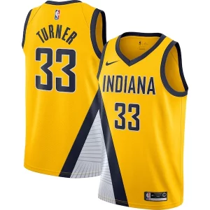 Myles Turner Indiana Pacers Confortable Nike Swingman Jersey Gold Statement Edition