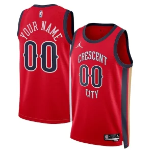 New Orleans Confortable Pelicans Jordan Brand Unisex Swingman Custom Jersey Red Statement Edition
