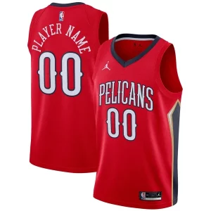 New Orleans Pelicans Jordan Brand Swingman Custom Jersey Statement Luxueux Edition Red