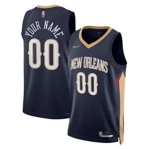 New Orleans Pelicans Premium Nike 2021/22 Diamond Swingman Custom Jersey Icon Edition Navy