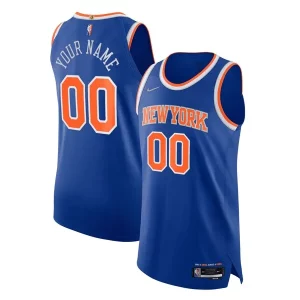 New York Knicks Nike 2021/22 Diamond Swingman Authentic Custom Jersey Moderne Icon Edition Blue