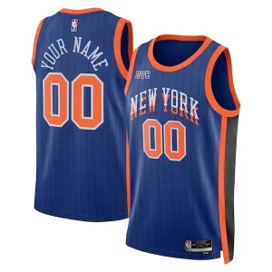 New York Knicks Nike Unisex 2023/24 Commémoratif Custom Swingman Jersey Blue City Edition