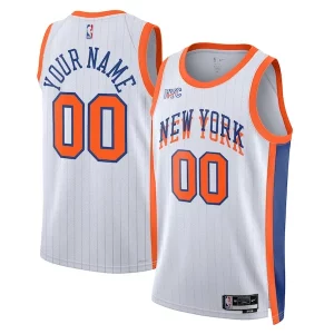 New York Knicks Nike Unisex 2024/25 Custom Swingman Jersey Superbe City Edition White