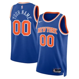 New York Knicks Nike Unisex Exquisite Swingman Custom Jersey Blue Icon Edition