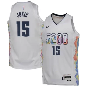 Nikola Jokic Denver Nuggets Nike Youth Charming 2024/25 Swingman Player Jersey City Edition White