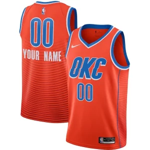 Oklahoma City Thunder Jordan Brand Exceptionnel Swingman Custom Jersey Statement Edition Orange