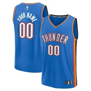 Oklahoma City Élégant Thunder Fast Break Custom Replica Jersey Icon Edition Blue