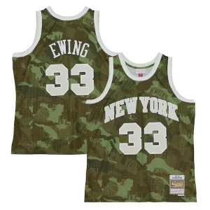 Patrick Ewing New York Knicks Hardwood Classics 1991/92 Ghost Green Swingman Distingué Jersey Camo