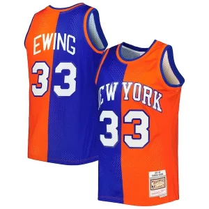 Patrick Ewing Sophistiqué New York Knicks Hardwood Classics 1991/92 Split Swingman Jersey Blue/Orange