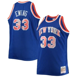 Patrick Ewing Unique New York Knicks Big & Tall 1991/92 NBA 75th Anniversary Diamond Swingman Jersey Blue
