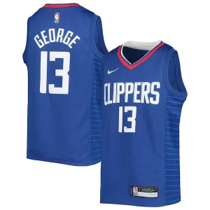 Paul George LA Clippers Exclusif Nike Youth 2021/22 Diamond Swingman Jersey Icon Edition Royal