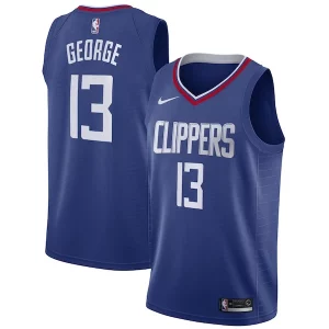Paul George LA Clippers Nike 2019/20 Swingman Jersey Blue Élégant Icon Edition