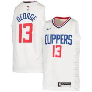 Paul George LA Clippers Nike Youth 2020/21 Swingman Classique Jersey Association Edition White