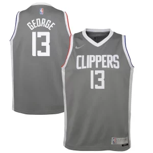 Paul George LA Clippers Nike Youth 2020/21 Swingman Incontournable Player Jersey Gray Earned Edition