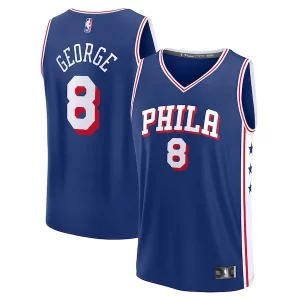 Paul George Philadelphia 76ers Youth Fast Break Replica Player Jersey Magnifique Icon Edition Royal