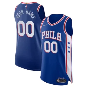 Philadelphia 76ers Nike 2021/22 Diamond Authentic Custom Jersey Icon Edition Royal Vibrant