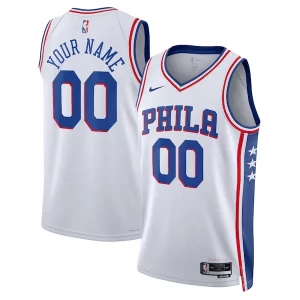 Philadelphia 76ers Nike Unisex 2022/23 Premium Swingman Custom Jersey White Association Edition