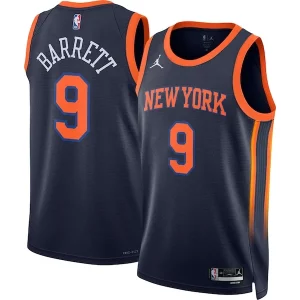 RJ Barrett New York Knicks Jordan Stylish Brand Unisex Swingman Jersey Statement Edition Navy