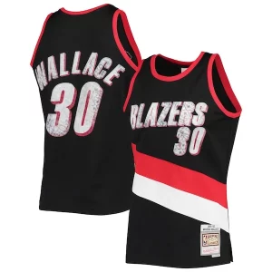Rasheed Wallace Éclatant Portland Trail Blazers 1999/00 Hardwood Classics NBA 75th Anniversary Diamond Swingman Jersey Black
