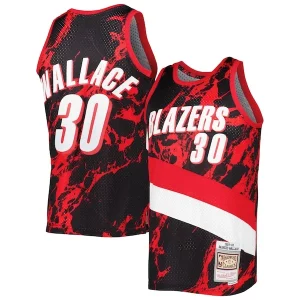 Rasheed Wallace Portland Trail Admirable Blazers 1999/00 Hardwood Classics Marble Swingman Jersey Black