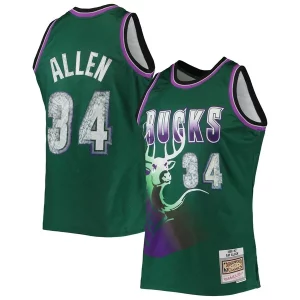 Ray Allen Milwaukee Bucks 1996/97 Hardwood Classics NBA 75th Anniversary Tendance Diamond Swingman Jersey Green