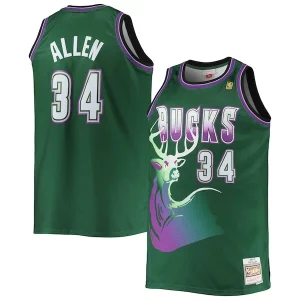 Ray Allen Milwaukee Bucks Big & Tall 1996/97 Hardwood Gracieux Classics Swingman Jersey Hunter Green