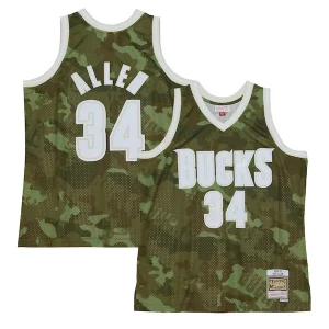 Ray Allen Milwaukee Bucks Hardwood Classics 2000/01 Ghost Green Swingman Sophistiqué Jersey Camo
