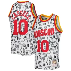 Sam Cassell Admirable Houston Rockets 1993/94 Hardwood Classics Doodle Swingman Jersey White