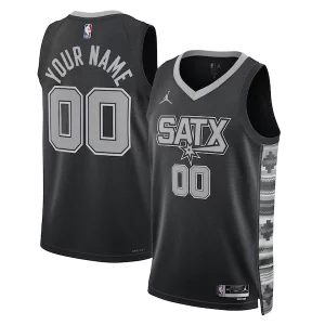 San Antonio Spurs Jordan Brand Unisex 2022/23 Swingman Custom Tendance Jersey Statement Edition Black