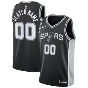 San Antonio Spurs Nike Swingman Custom Jersey Black Icon Captivant Edition