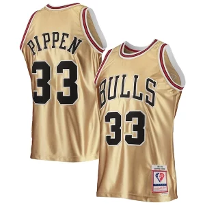 Scottie Pippen Chicago Bulls Personalisable 75th Anniversary 1997/98 Hardwood Classics Swingman Jersey Gold