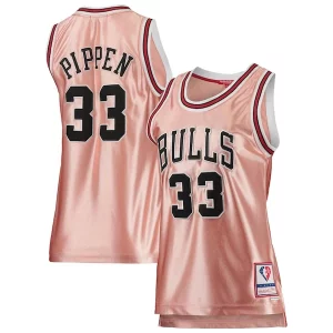 Scottie Pippen Chicago Bulls Women's 75th Anniversary Rose Gold 1997 Swingman Premium Jersey Pink