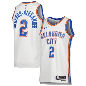 Shai Gilgeous Alexander Oklahoma Haut de gamme City Thunder Nike Unisex Swingman Jersey Association Edition White/Blue