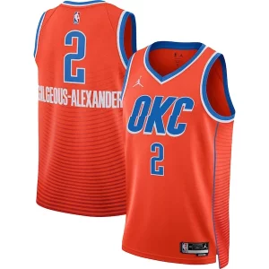 Shai Stylish Gilgeous Alexander Oklahoma City Thunder Jordan Brand Unisex Swingman Jersey Statement Edition Orange