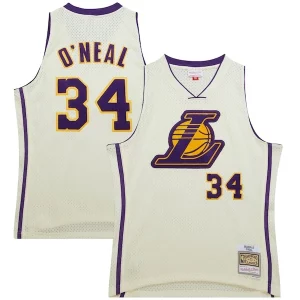 Shaquille O'Neal Captivant Los Angeles Lakers Chainstitch Swingman Jersey Cream