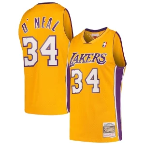 Shaquille O'Neal Exquisite Los Angeles Lakers Hardwood Classics Swingman Jersey Gold