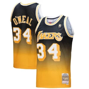 Shaquille O'Neal Los Angeles Exclusif Lakers 1996/97 Hardwood Classics Fadeaway Swingman Player Jersey Gold/Black