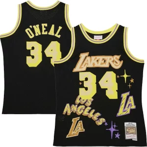 Shaquille O'Neal Los Angeles Gracieux Lakers 1996/97 Swingman Sidewalk Sketch Jersey Black