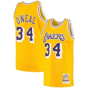 Shaquille O'Neal Los Angeles Lakers 1996/97 Admirable Hardwood Classics Authentic Jersey Gold