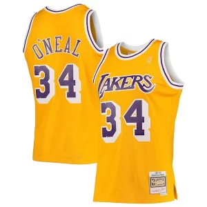 Shaquille O'Neal Los Angeles Lakers 1996/97 Hardwood Classics Haut de gamme Swingman Jersey Gold/Purple/Royal