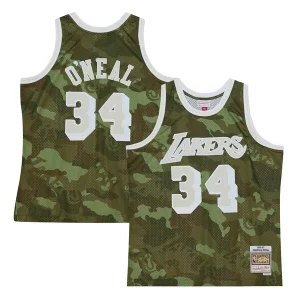 Shaquille O'Neal Los Angeles Lakers Hardwood Classics 1996/97 Ghost Green Swingman Uniques Jersey Camo
