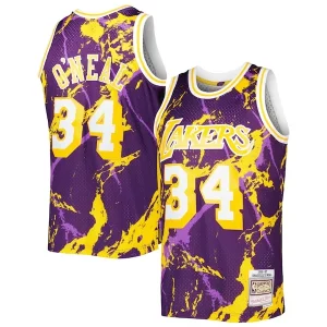 Shaquille O'Neal Los Angeles Lakers Premium 1996/97 Hardwood Classics Marble Swingman Jersey Purple