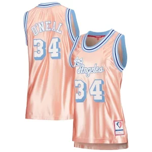 Shaquille O'Neal Los Angeles Lakers Women's 75th Anniversary Rose Gold Gracieux 1996 Swingman Jersey Pink